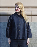 Aequamente Round Collar Jacket in Indigo Denim