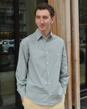 De Bonne Facture Oversized Shirt in Blue Windowpane Poplin